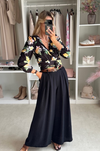Spodnie elegant flow czarne 2