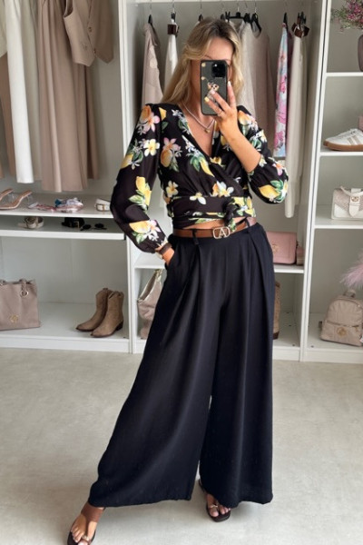 Spodnie elegant flow czarne 4
