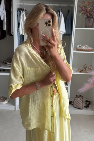 Lniana koszula oversize haft