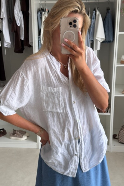 Lniana koszula oversize haft 2