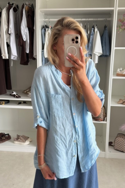 Lniana koszula oversize haft 1