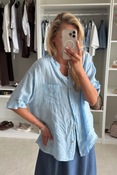 Lniana koszula oversize haft 6