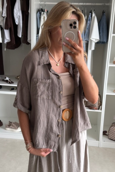 Lniana koszula oversize fango 2