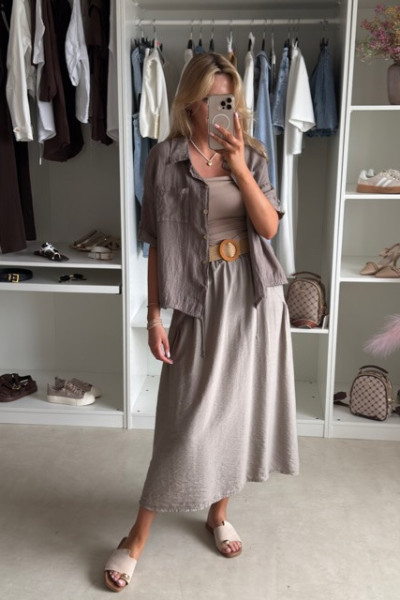 Lniana koszula oversize fango 1