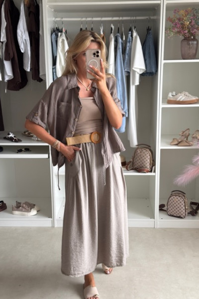 Lniana koszula oversize fango 8