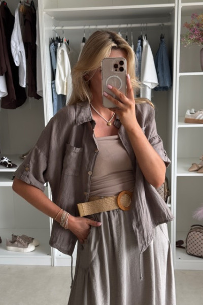 Lniana koszula oversize fango 9