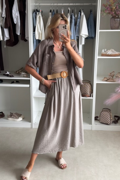 Spódnica MIDI styl boho fango 2