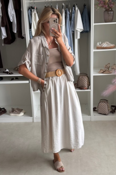 Spódnica MIDI styl boho beż 3