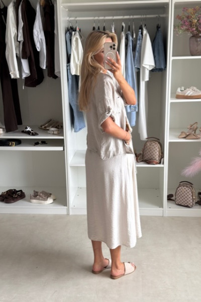 Spódnica MIDI styl boho beż 5