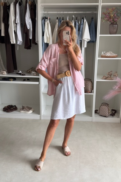 Spódnica mini z paskiem BOHO Ecru 4