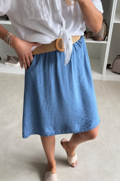Spódnica mini z paskiem BOHO Ecru 1