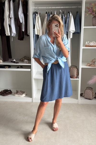 Spódnica mini z paskiem BOHO Ecru 4