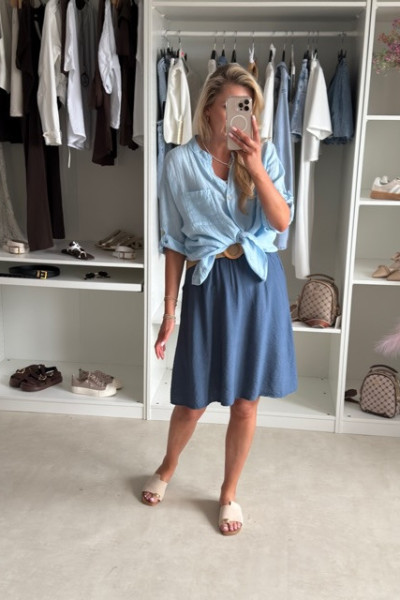 Spódnica mini z paskiem BOHO Ecru 5