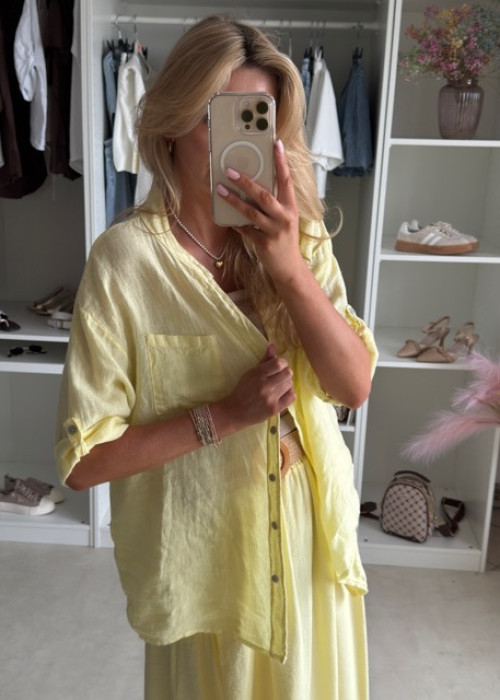 Lniana koszula oversize haft