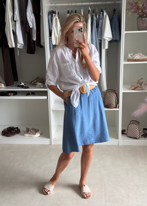 Lniana koszula oversize haft