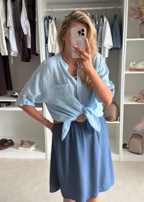Lniana koszula oversize haft