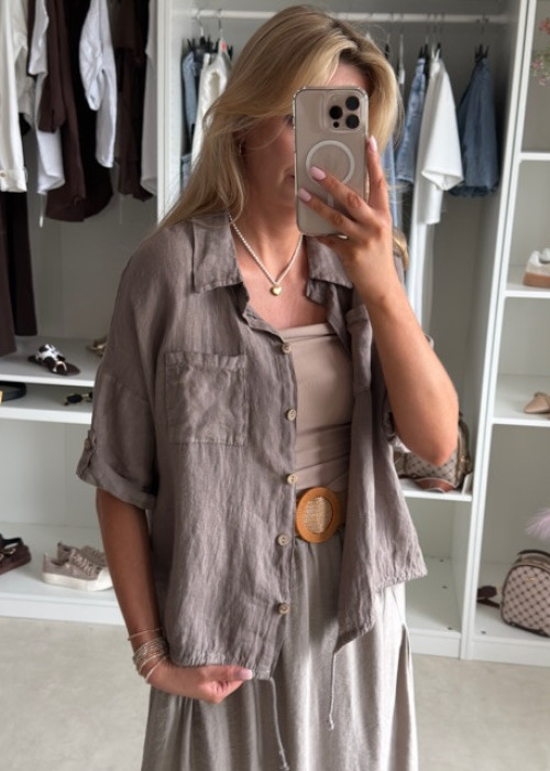 Lniana koszula oversize fango