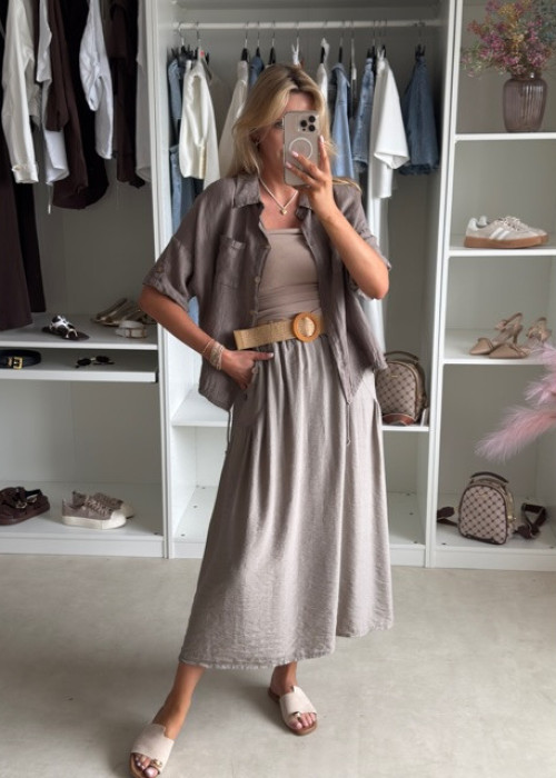 Spódnica MIDI styl boho fango